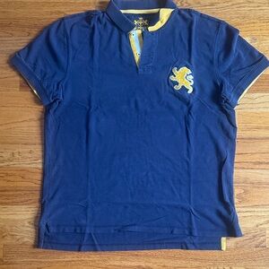 Express Navy Polo Shirt with Gold Lion Emblem